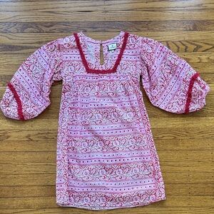 Tuckernuck Pink and Red Printed Boho Tunic